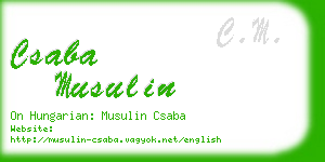 csaba musulin business card